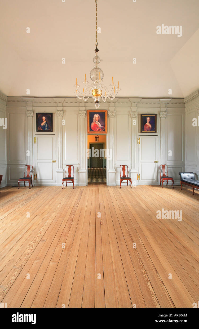 The Great Hall at Birthplace of Robert E. Lee - Stratford Hall, Westmoreland County, Virginia, USA Stock Photo
