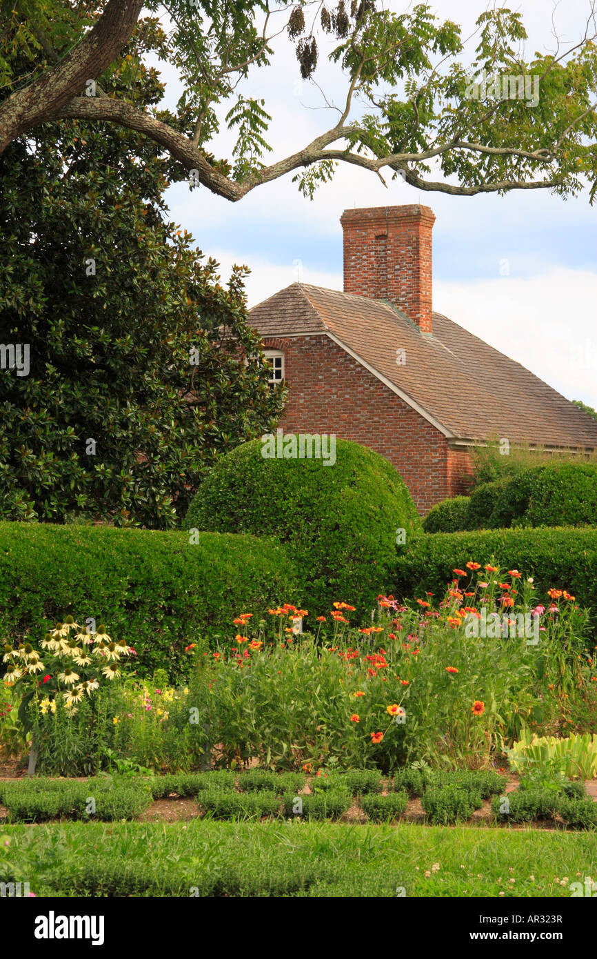 Garden at Birthplace of Robert E. Lee - Stratford Hall, Westmoreland County, Virginia, USA Stock Photo
