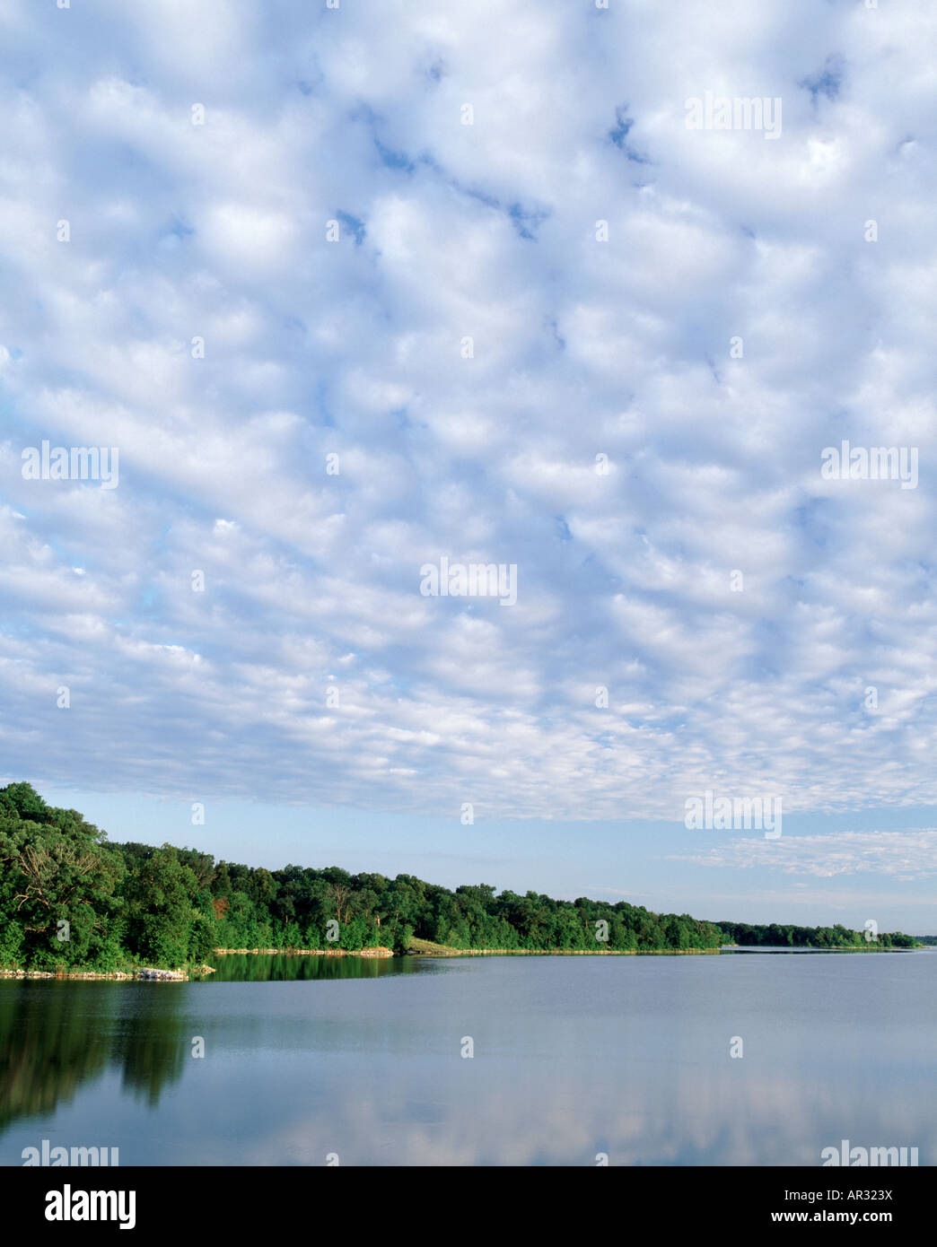 Big Creek Lake and altocumulus clouds, Big Creek Lake State Park, Polk