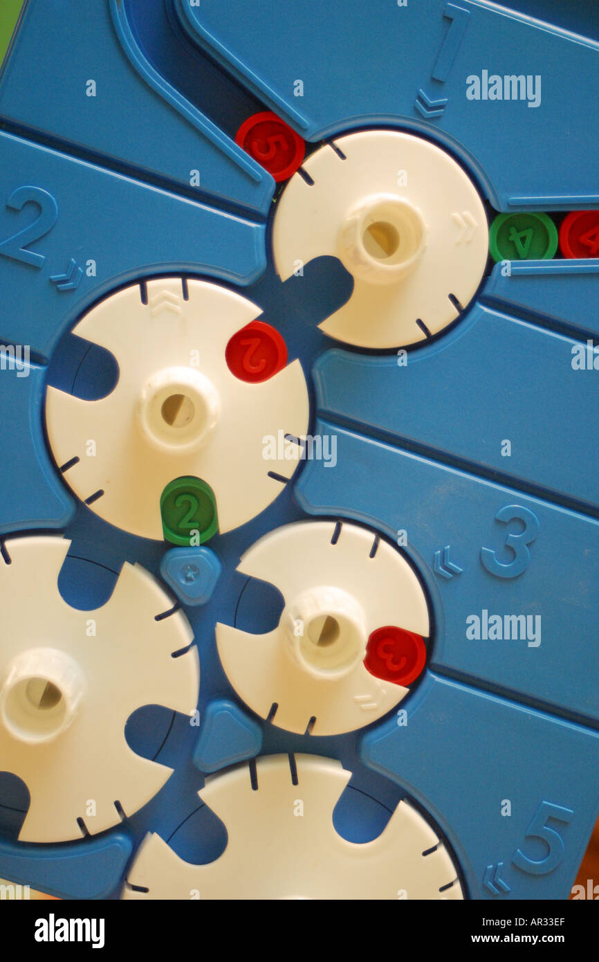Toy game involving rotating lock combinations Stock Photo Alamy