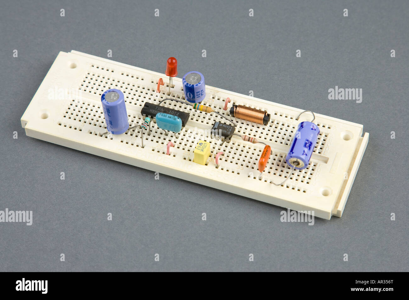 prototype experimental electronic circuit board / breadboard Stock