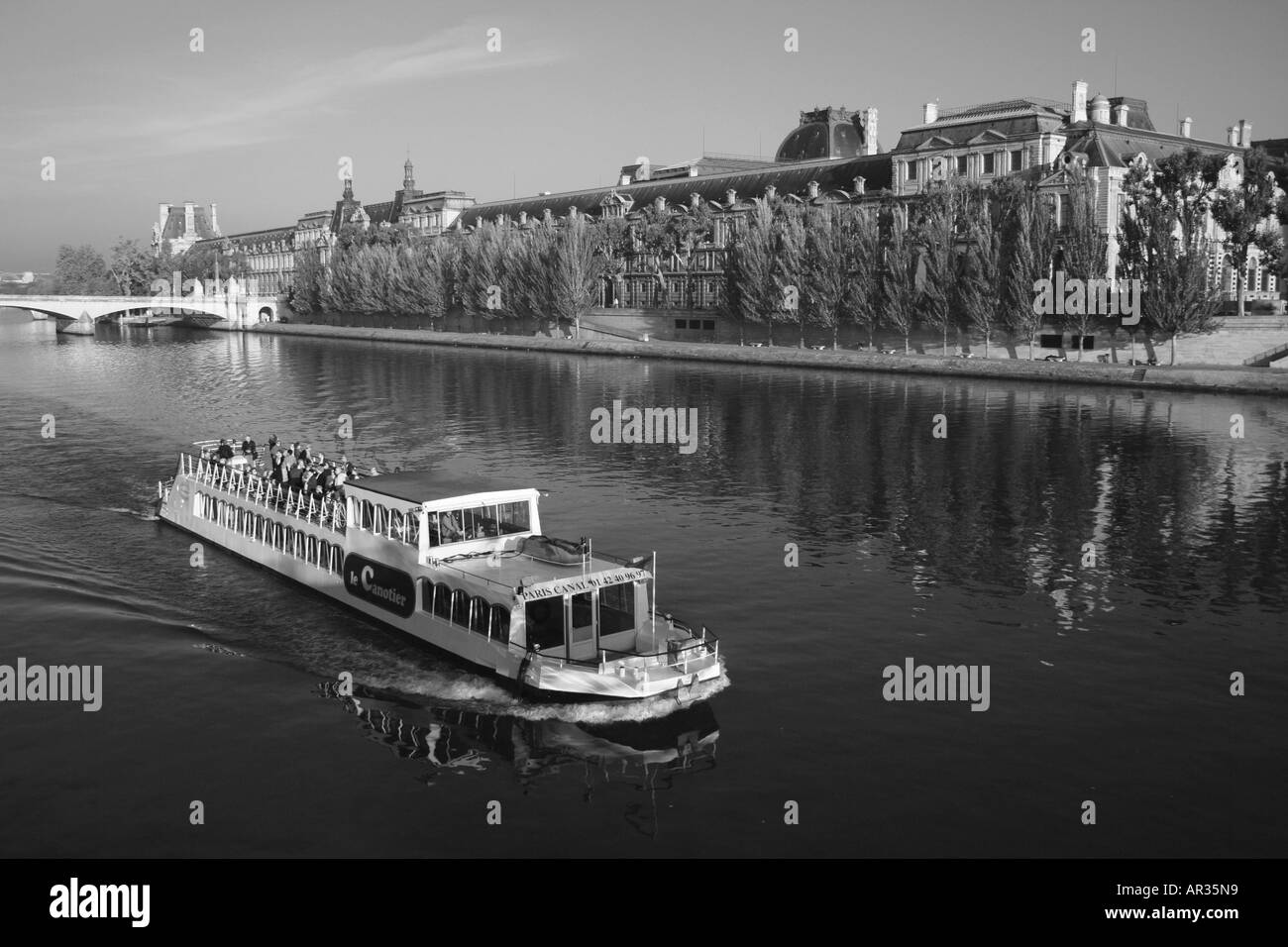 Seine river boat ride at sunrise in Paris, France Stock Photo Alamy
