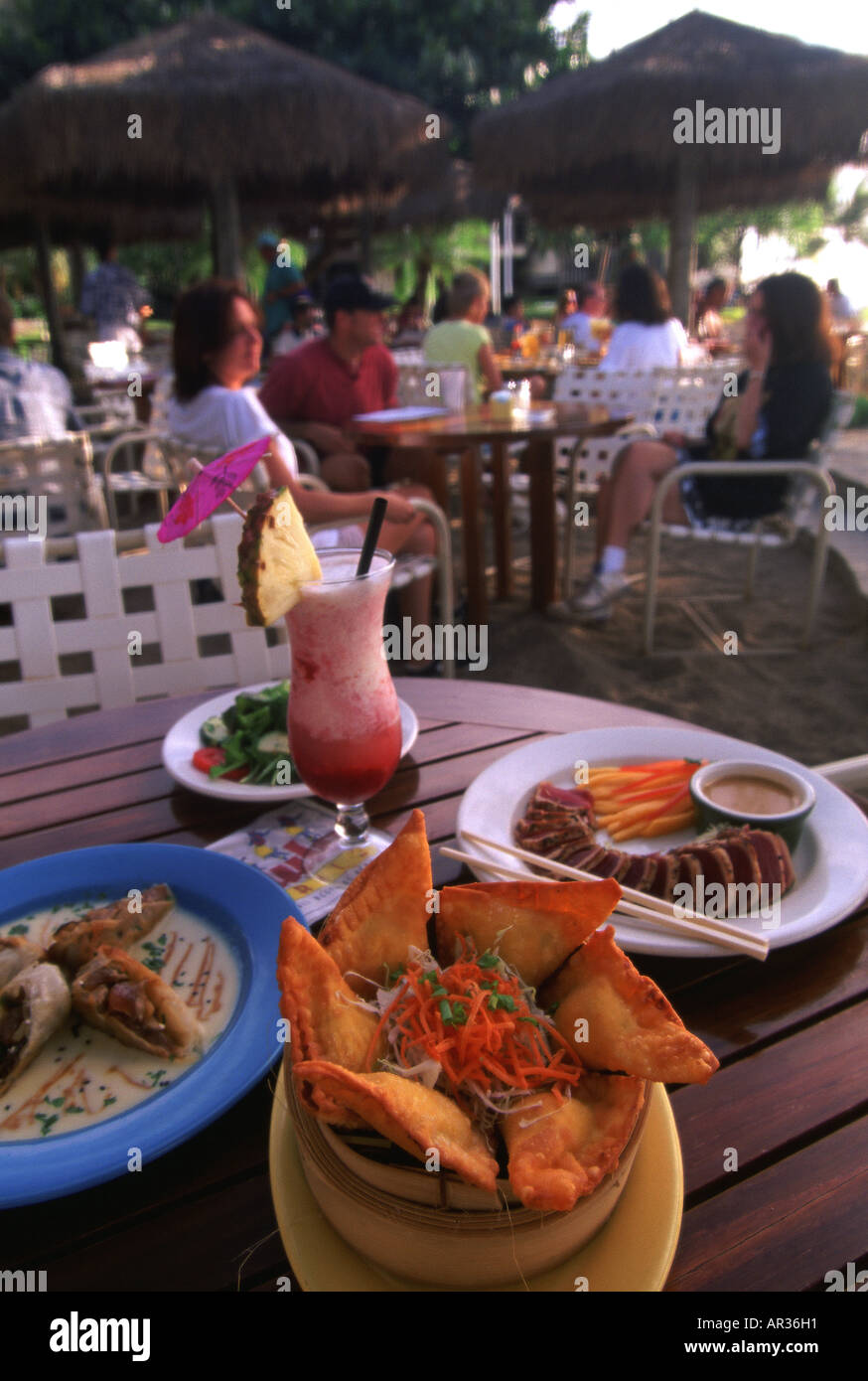 Won ton Hula Grill Kaanapali Maui Hawaii Stock Photo Alamy