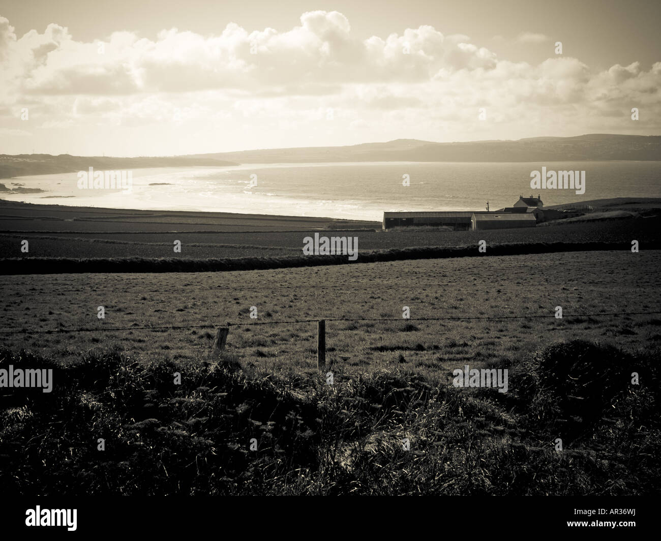 Farmland, Gwithian Stock Photo