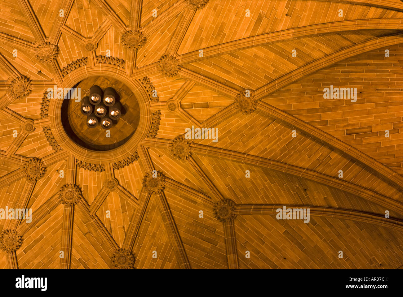 Ceiling Detail of the Anglican Cathedral Church of Christ in Liverpool Stock Photo