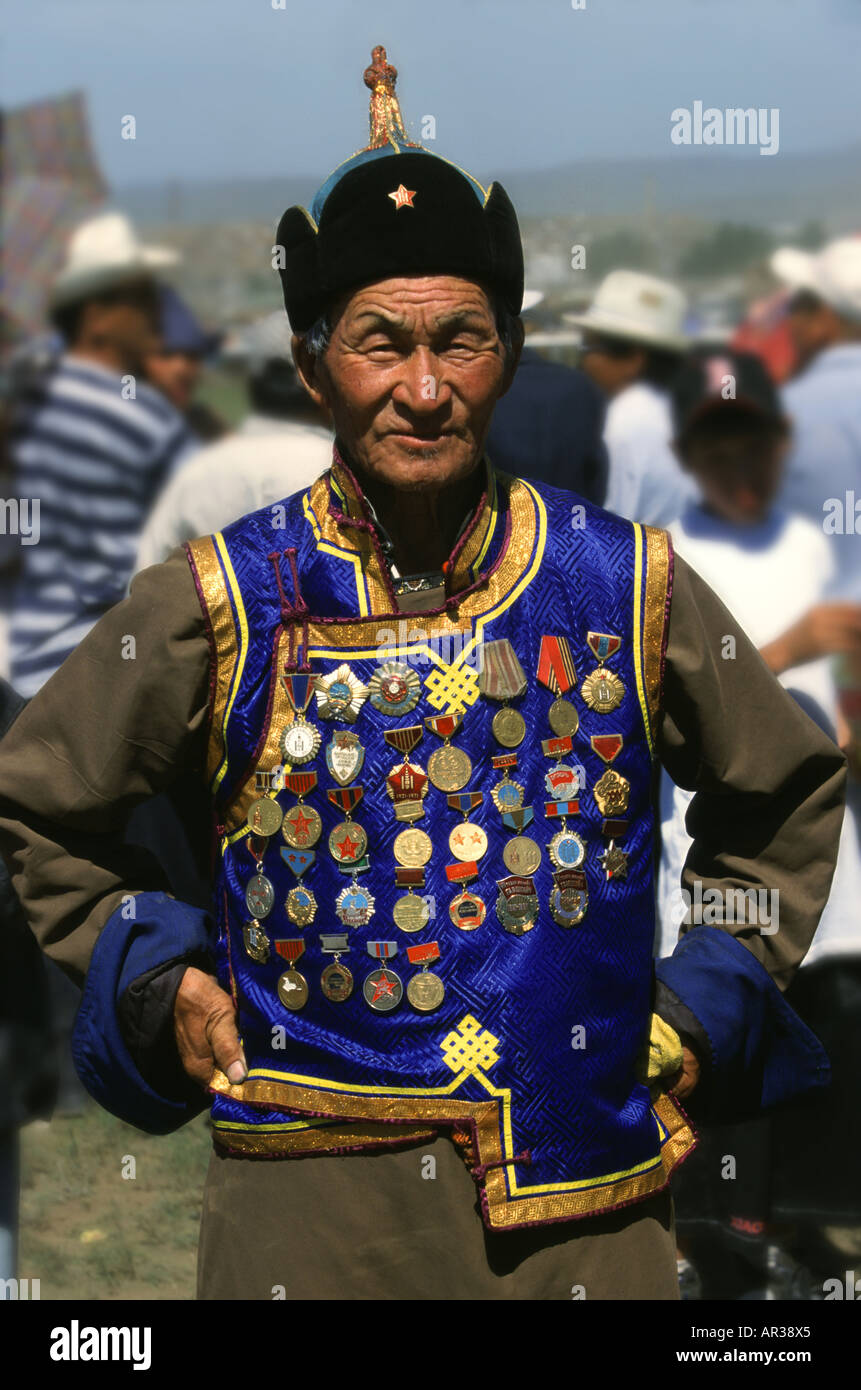 Warhero, Nadaam festival, Ulan Bator, Mongolia Asia Stock Photo