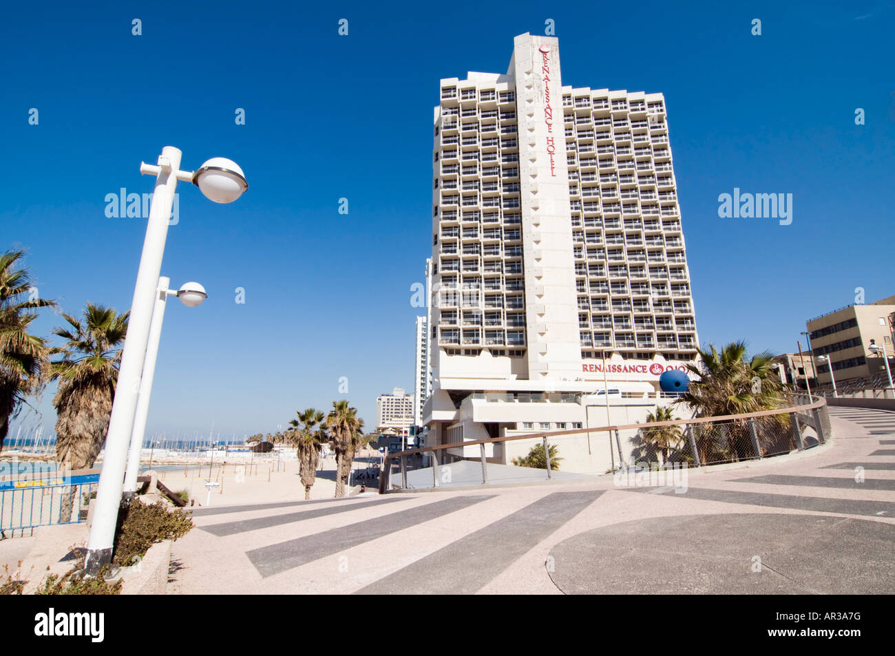 Israel Tel Aviv the Renaissance Hotel on the beach front The promenade in  the foreground Stock Photo - Alamy