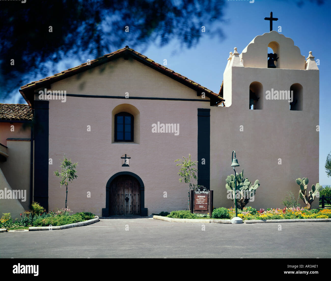 Mission Santa Inez located in Solvang in California was founded in September of 1804 by Fray Esteban Tapis Stock Photo