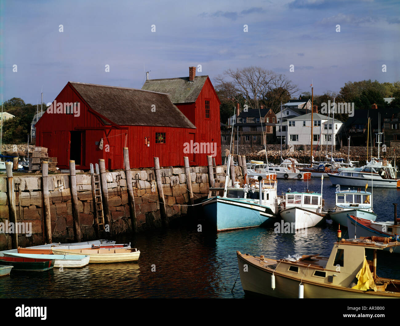 Lobster fishing port of Rockport in Massachusetts and Motif Number One