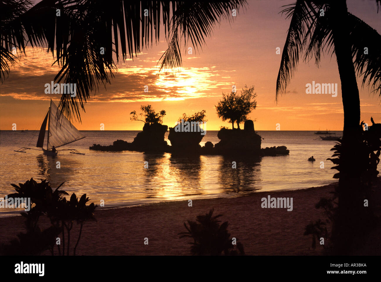 Boracay Beach Sunset, Boracay Island, Philippines Stock Photo - Alamy