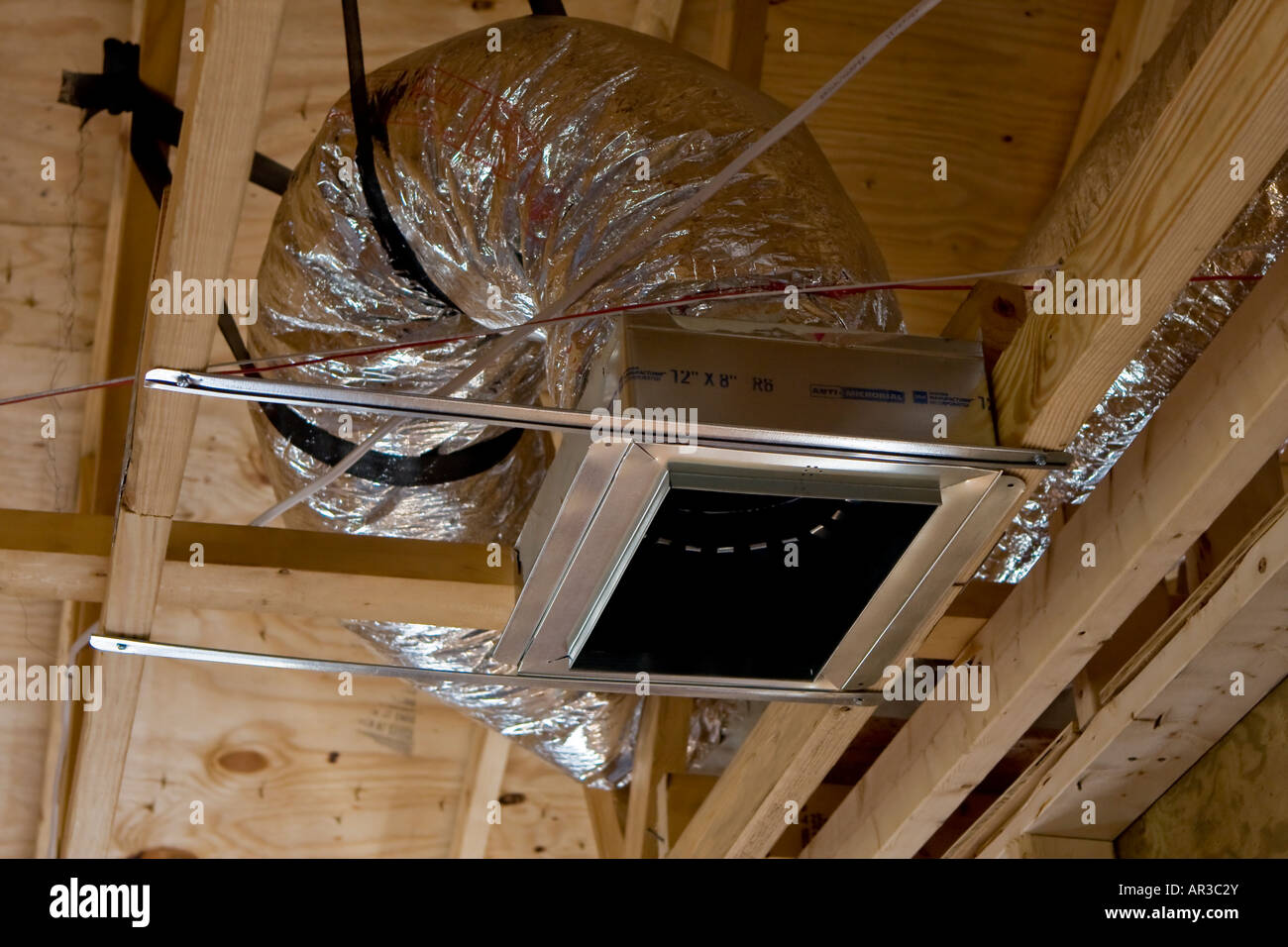 New Construction Air Conditioning Duct Work Stock Photo Alamy