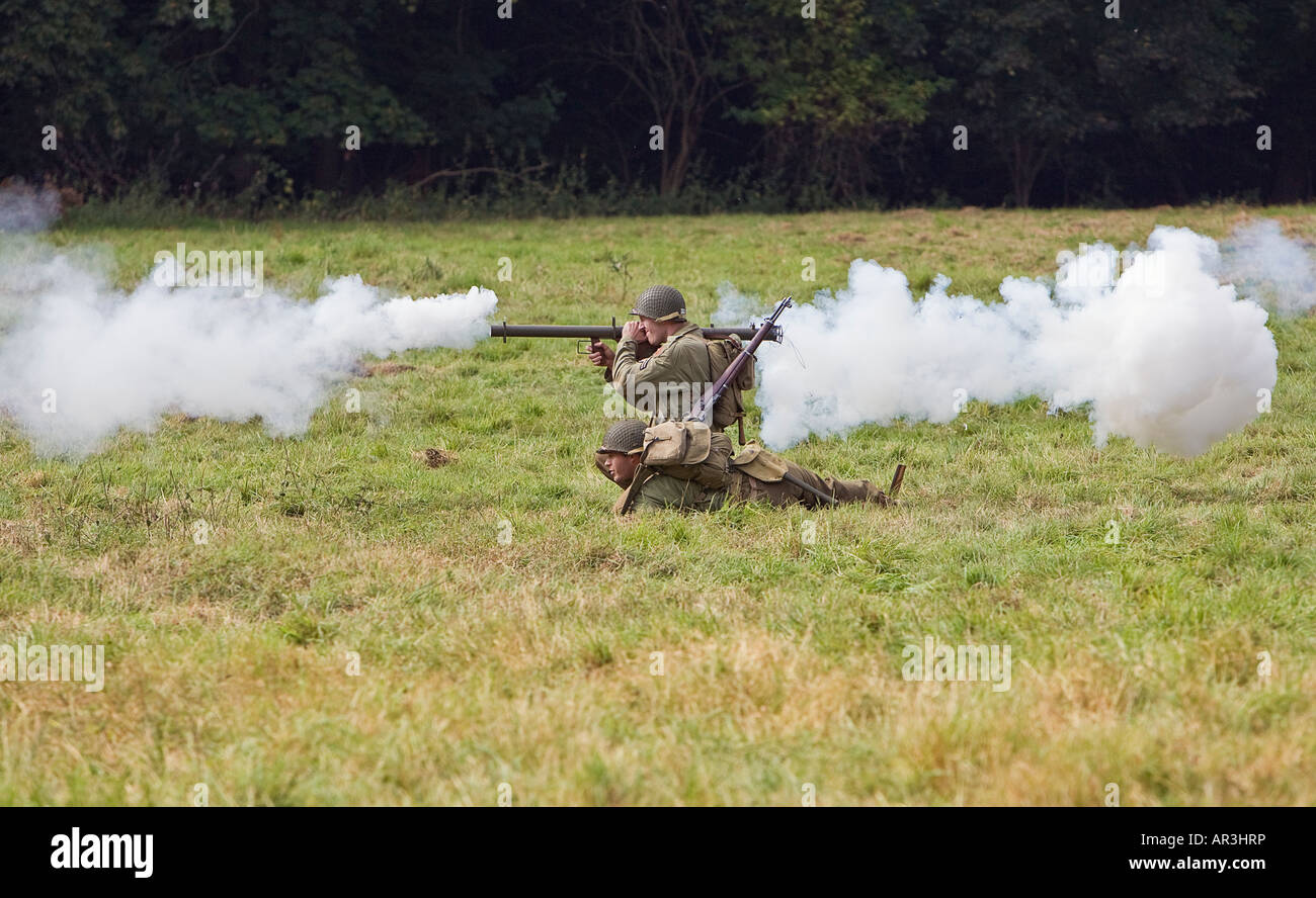 Bazooka Firing Rocket - Propellant Smoke Stock Photo