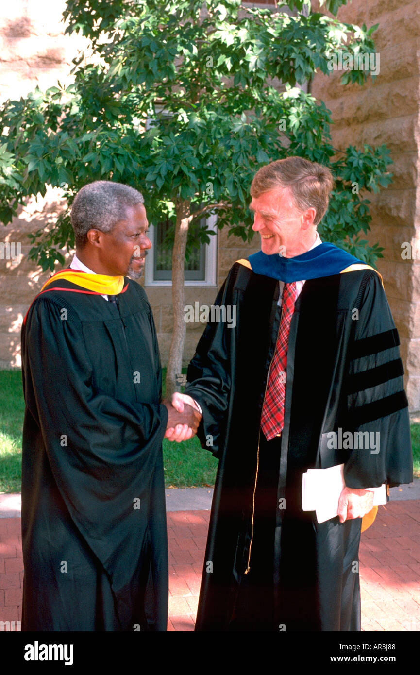 Past President of Macalester College and UN Secretary General Kofi Annan at graduation ceremony. St Paul Minnesota USA Stock Photo