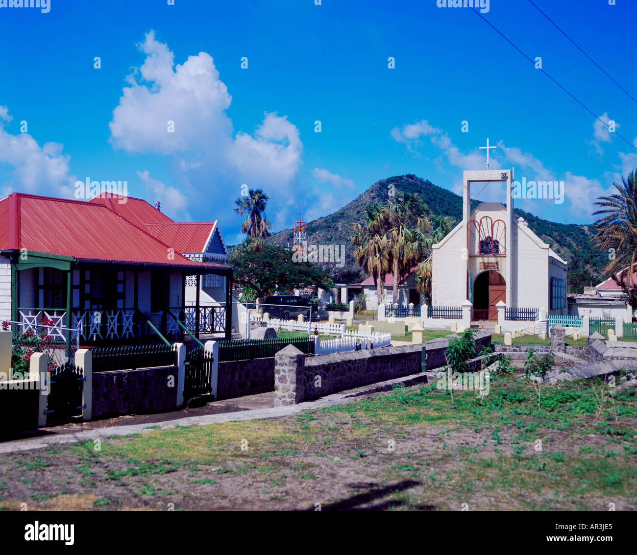 Netherlands Antilles St Eustatius Oranjestad Roman Catholic Church Stock Photo