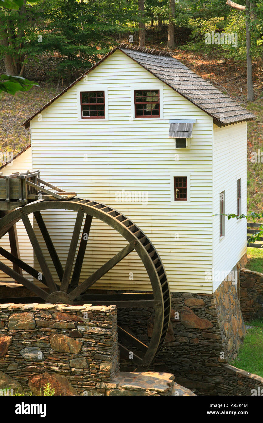 1800's Grist Mill, Virginia’s Explore Park, Blue Ridge Parkway, Roanoke, Virginia, USA Stock