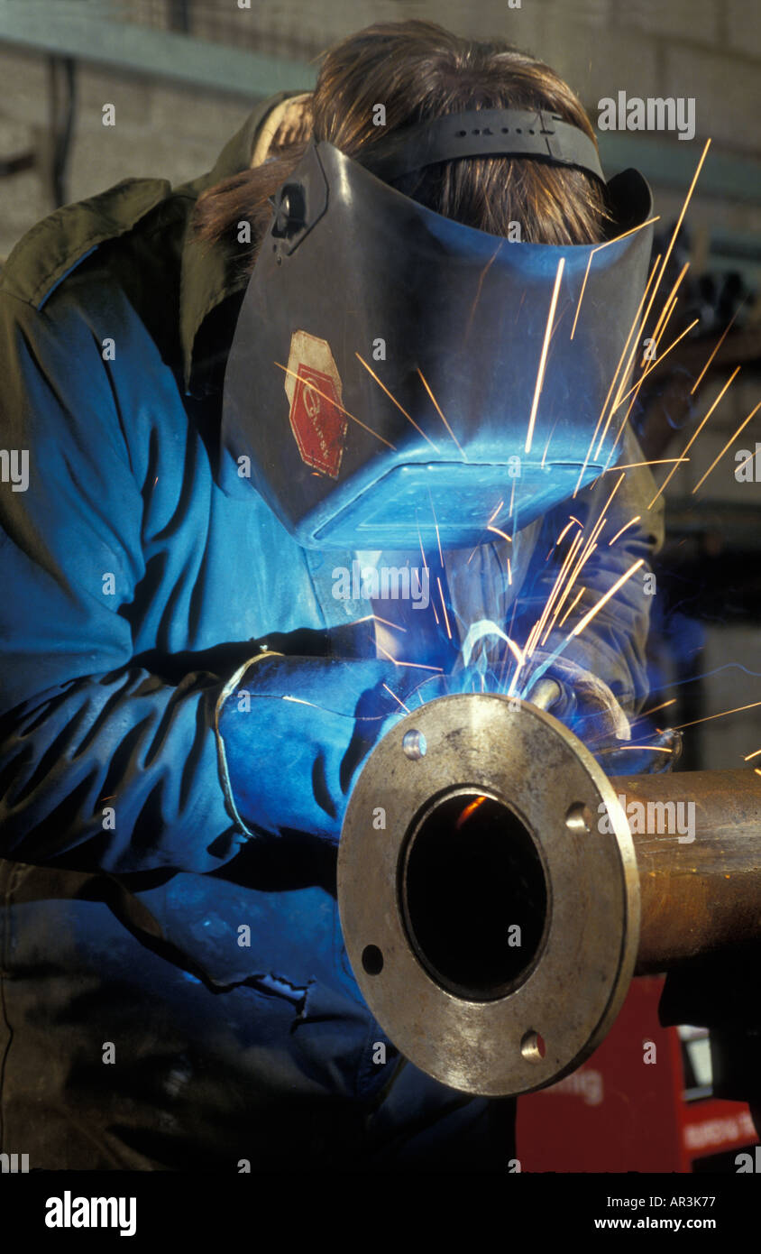 A welder at work Stock Photo