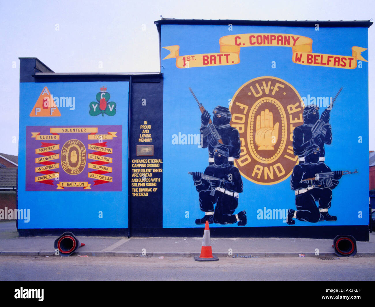Belfast Northern Ireland Shankhill Road UVF Mural Stock Photo