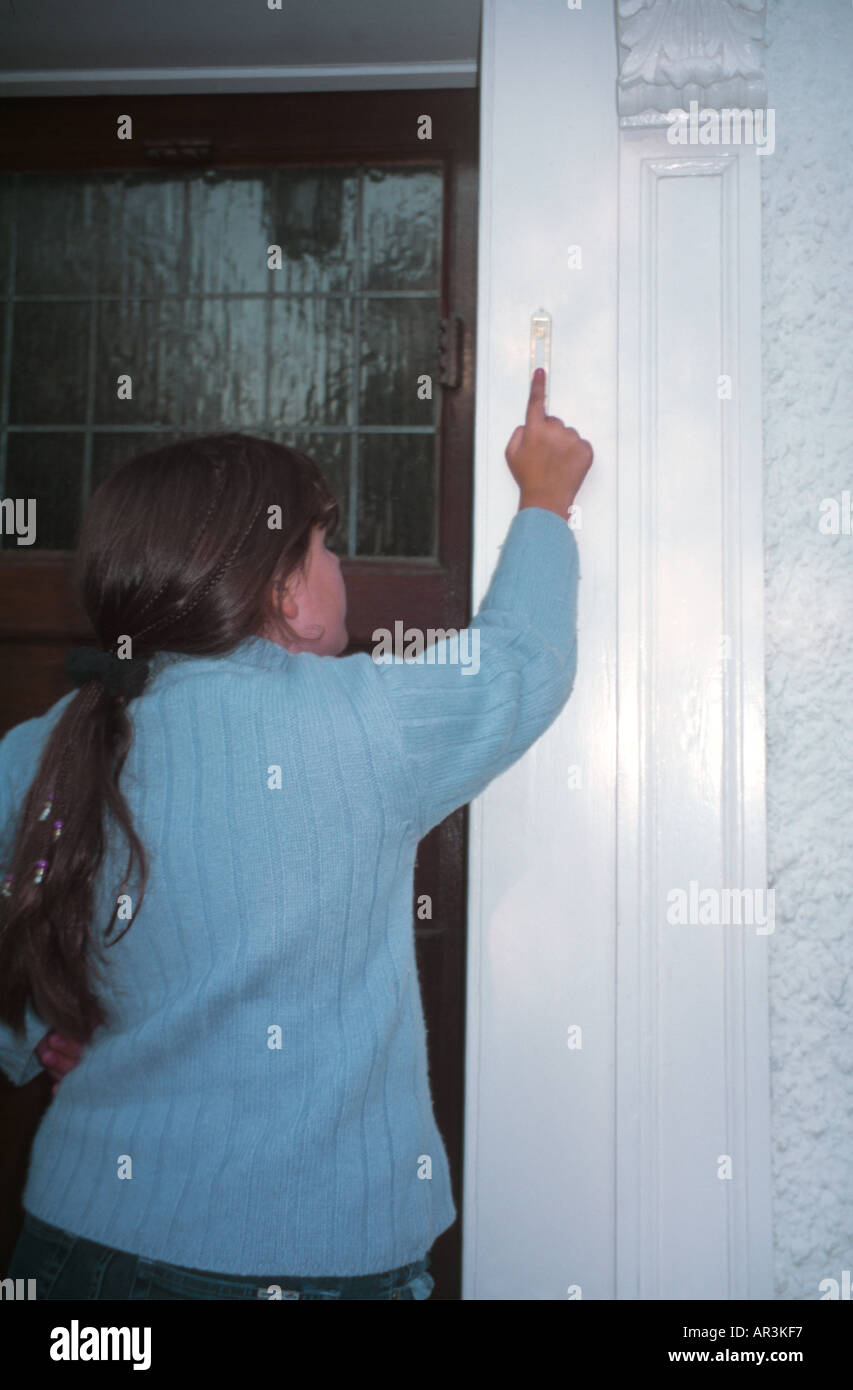 Child Touching Mezuzah On Door Frame Stock Photo 5199862 Alamy