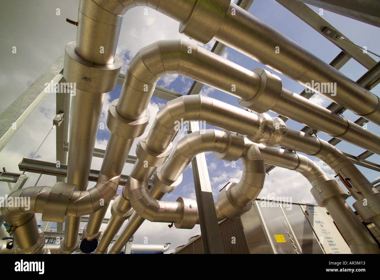 Clad Heating Pipes In Industrial Plant Stock Photo - Alamy