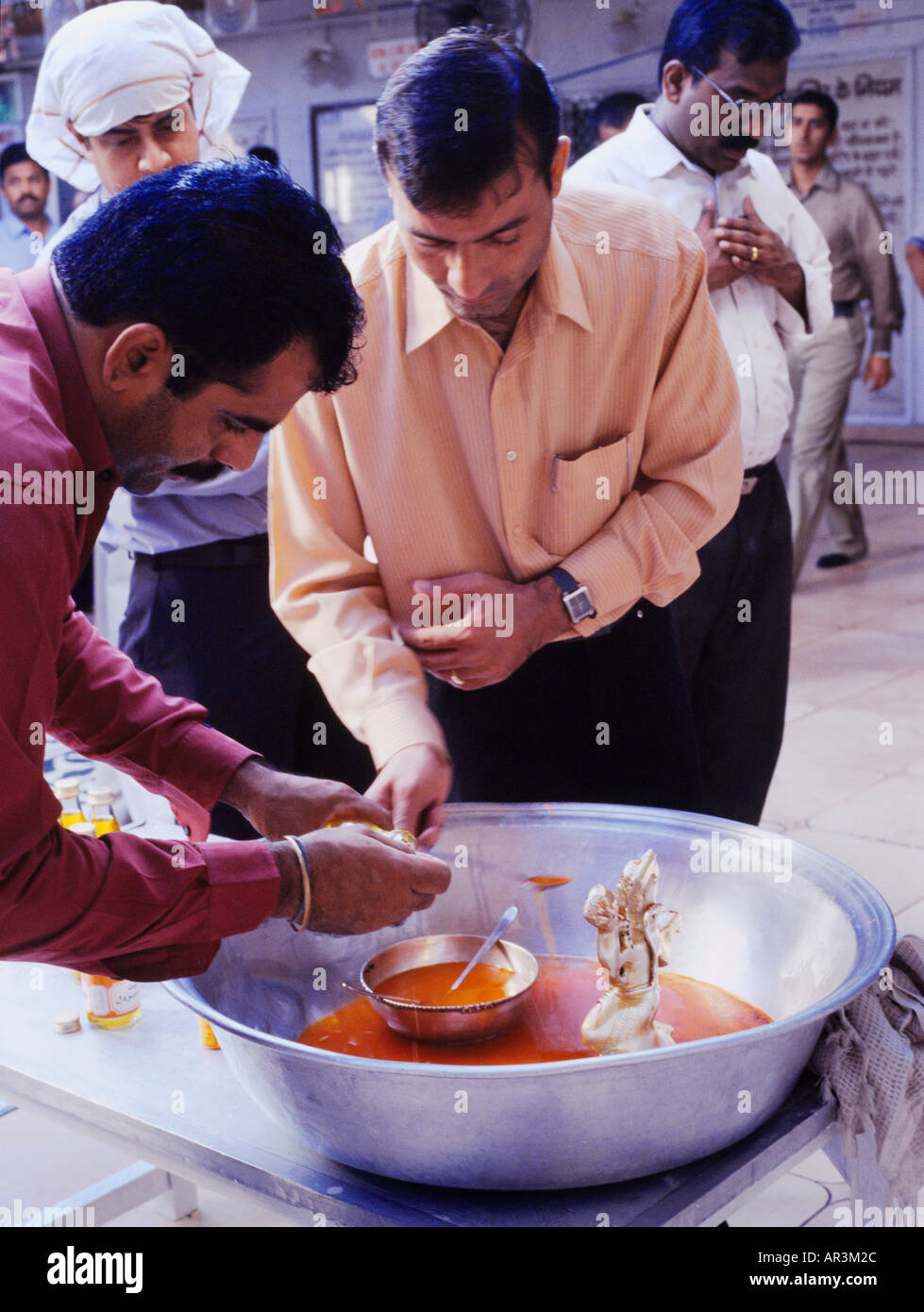 Dubai UAE Hindu Temple Bathing Statue of Hanuman the Monkey God Stock