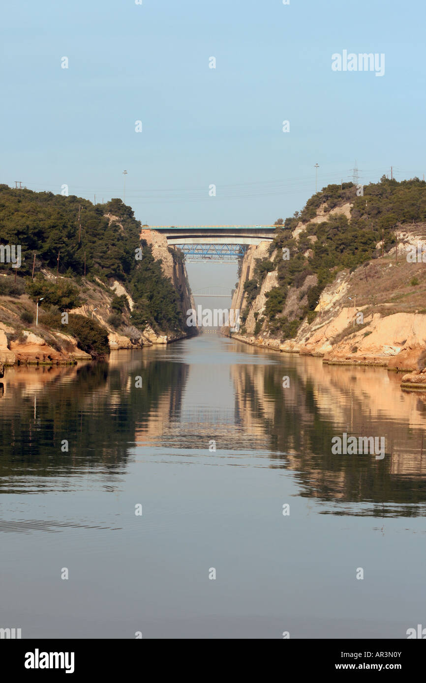 canal of corinth train and car bridges greece landmarks and