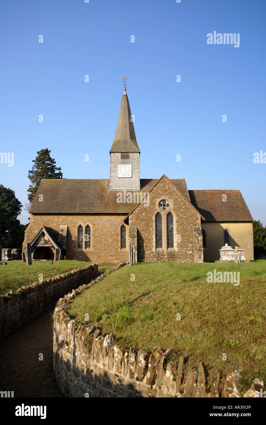 St Michael and All Angels Church in Thursley Surrey Stock Photo