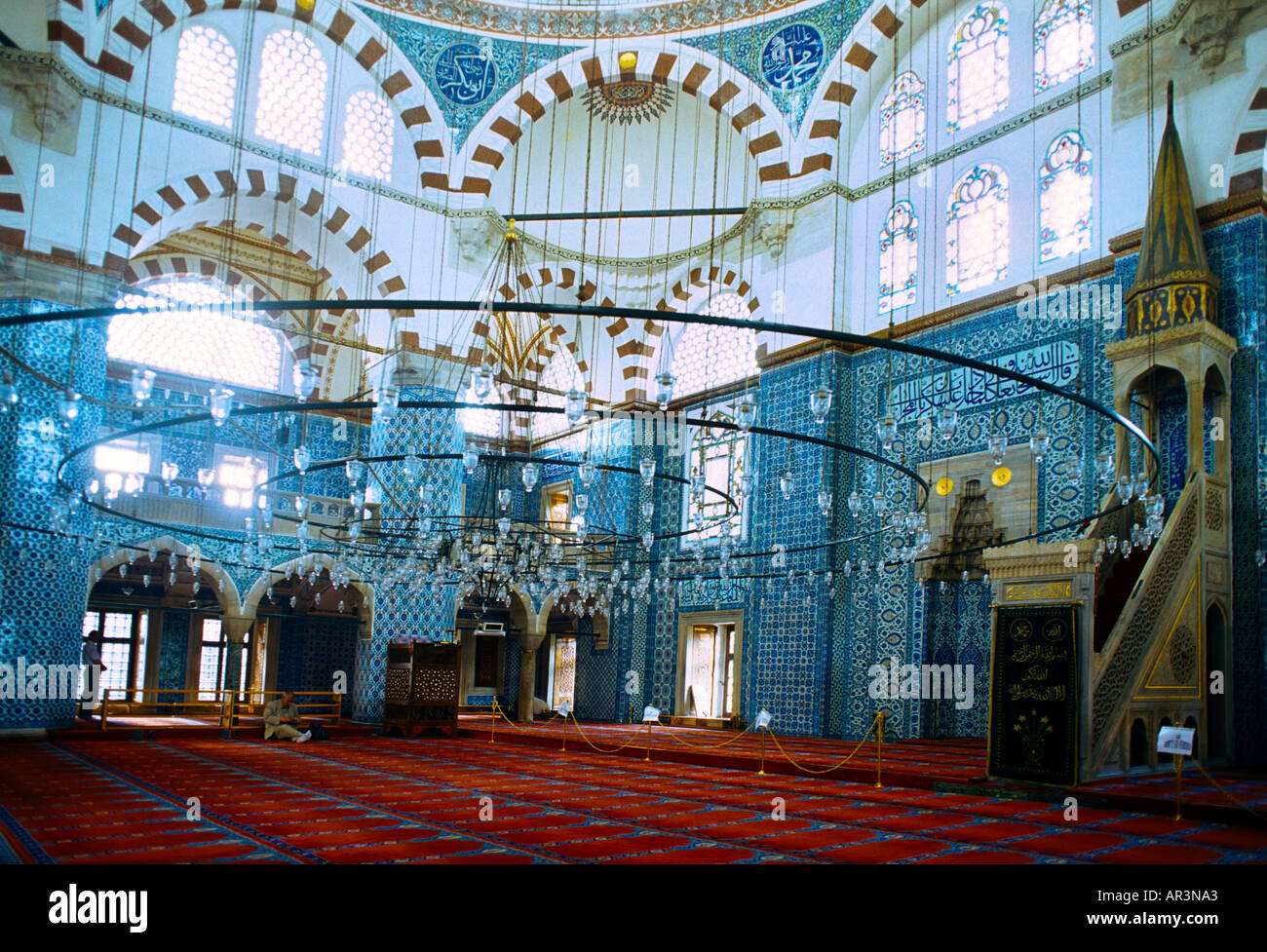 istanbul turkey rustem pasa cami mosque interior stock photo alamy