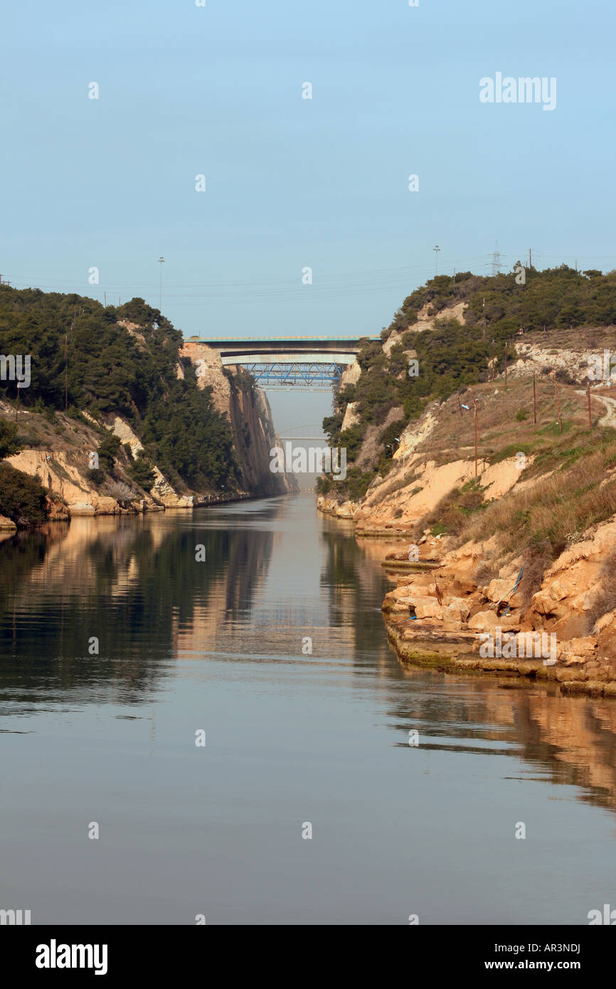 canal of corinth train and car bridges greece landmarks and