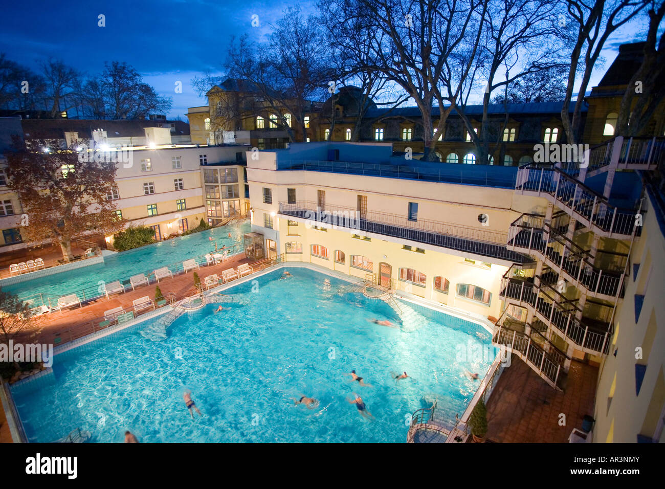 morning swim in the public baths Stock Photo Alamy