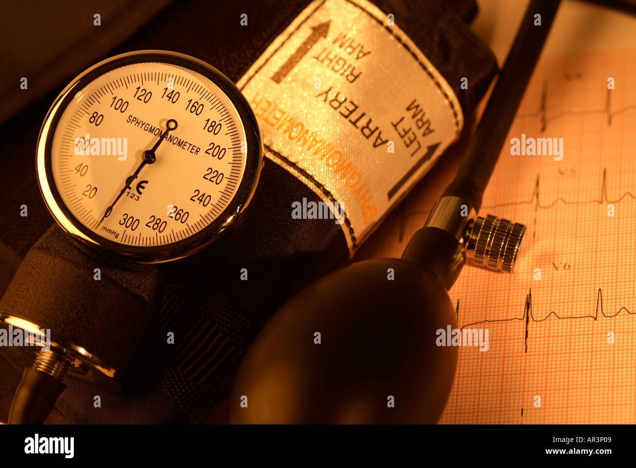 Gauge Sphygmomanometer ECG Trace Stock Photo Alamy