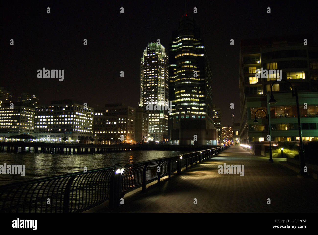 new York dock seen at night with stunning views Stock Photo Alamy