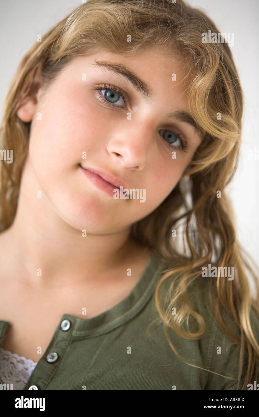 Close up of girl with long hair Stock Photo