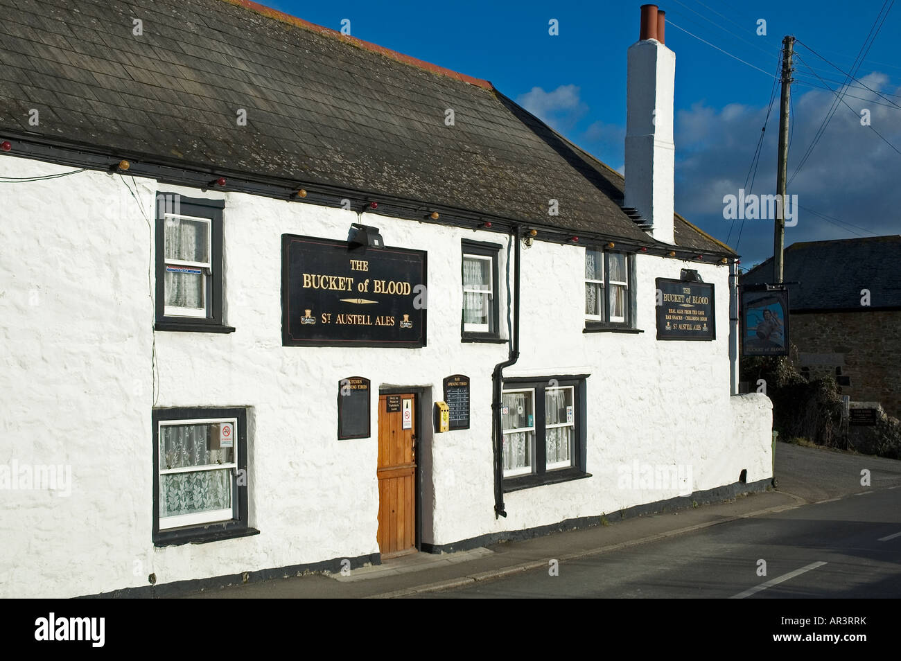 the old 'bucket of blood' pub at phillack near hayle in cornwall Stock Photo