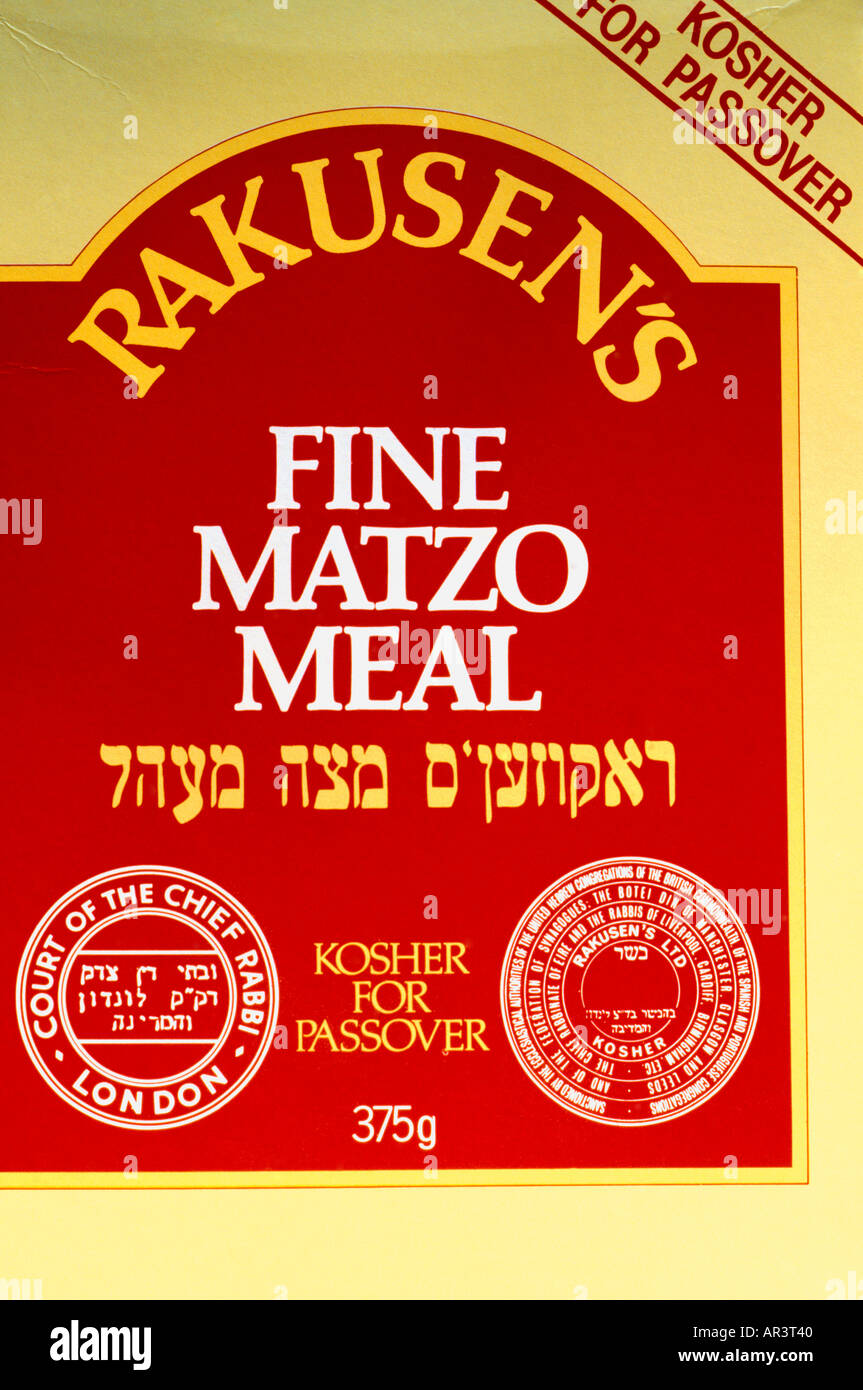 Matzo Meal For Passover Blessed By Rabi Stock Photo Alamy