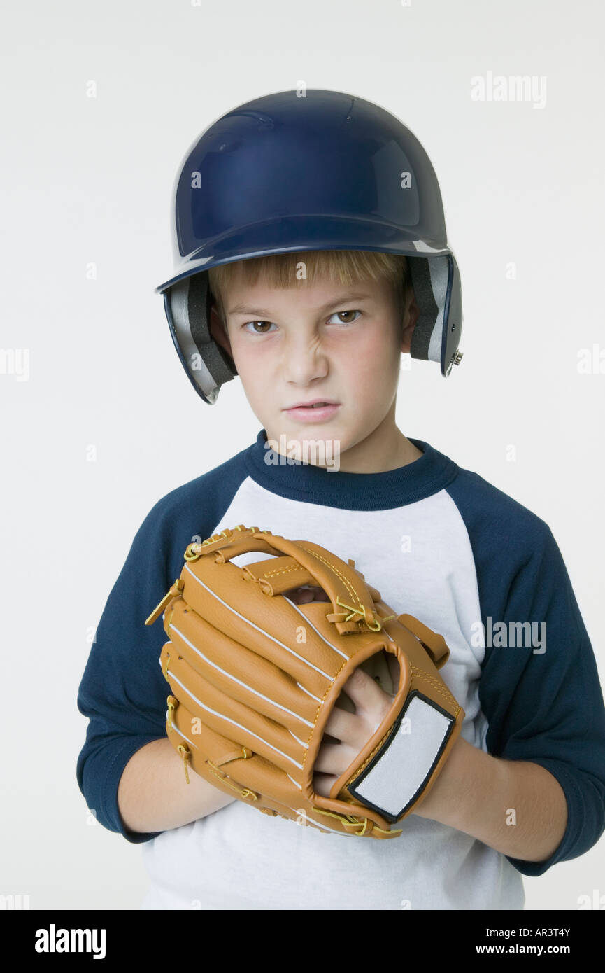 Boy wearing baseball outfit Stock Photo Alamy