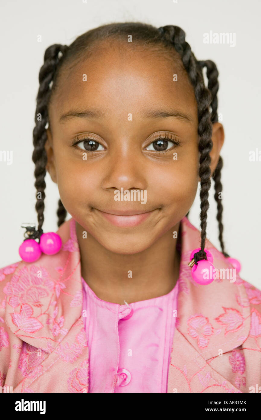 Close up of African girl smiling Stock Photo - Alamy