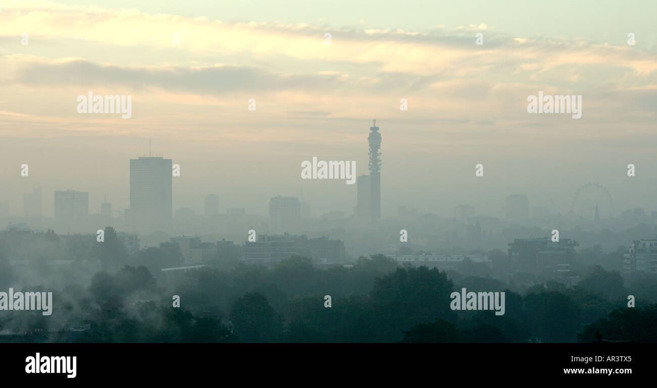 Sunrise over London [Panorama] Stock Photo