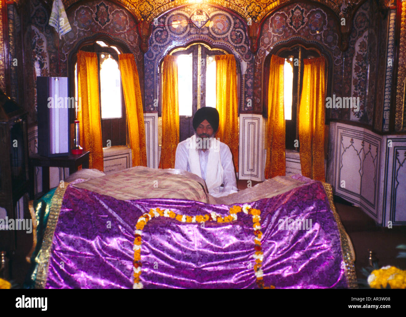 Amritsar India - Golden Temple A Granthi Reads From Guru Granth ...