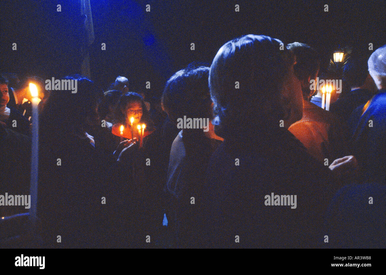 Voulagmeni Athens Greece Easter Saturday Candles Midnight Service Stock