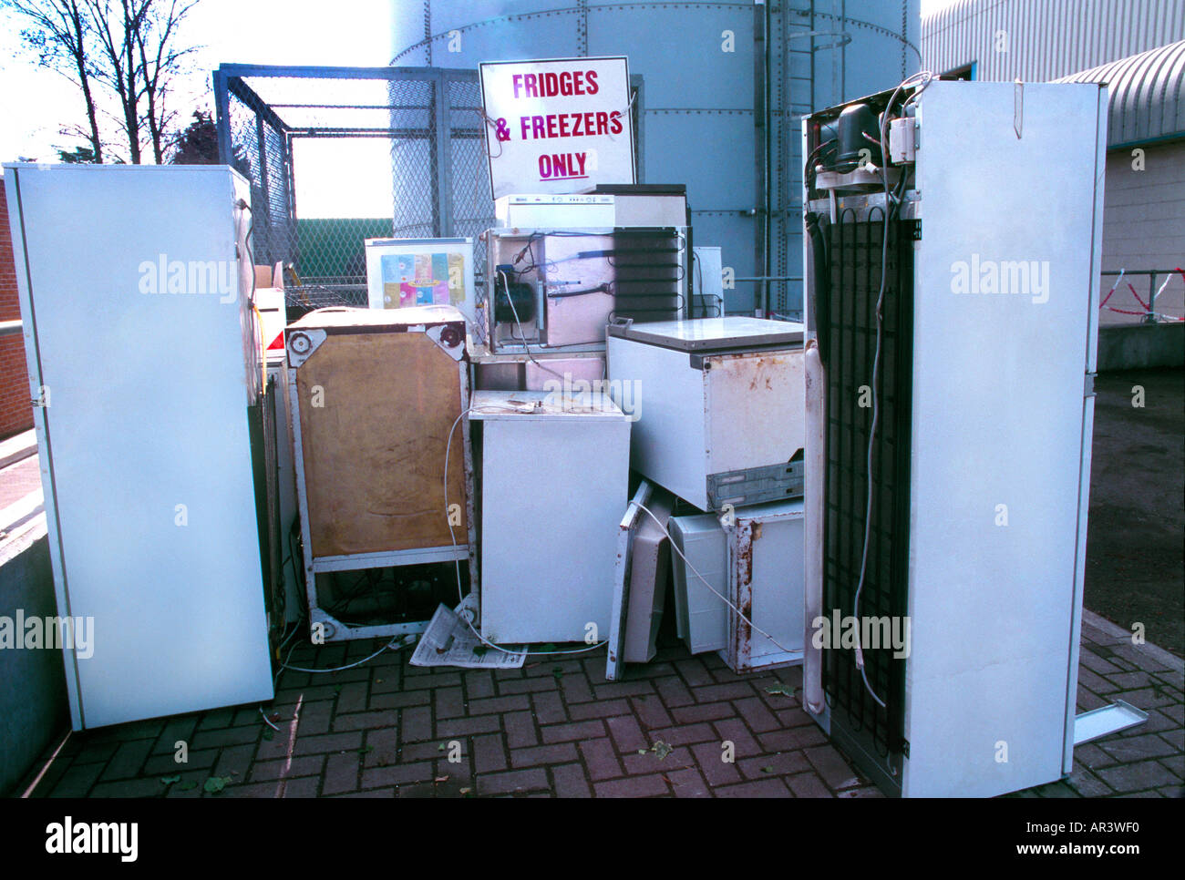 Municipal Tip with Dumped Fridges & Freezers Stock Photo Alamy