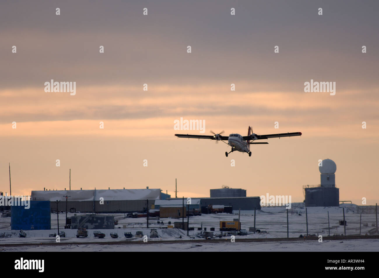 plane carrying researchers lands in the Arctic village of Kaktovik to