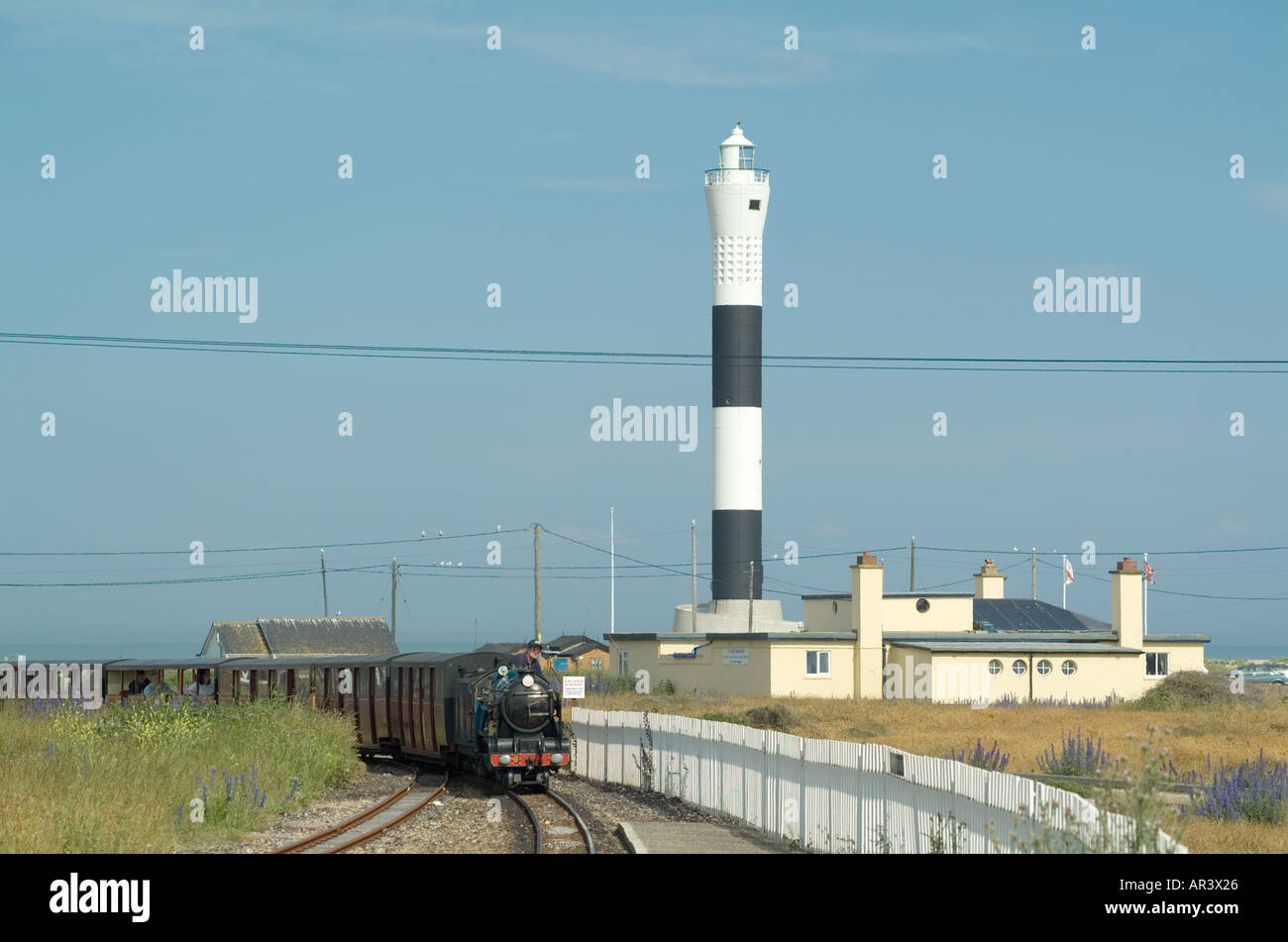 Dungeness Lighthouse & Railway 2005 Stock Photo - Alamy