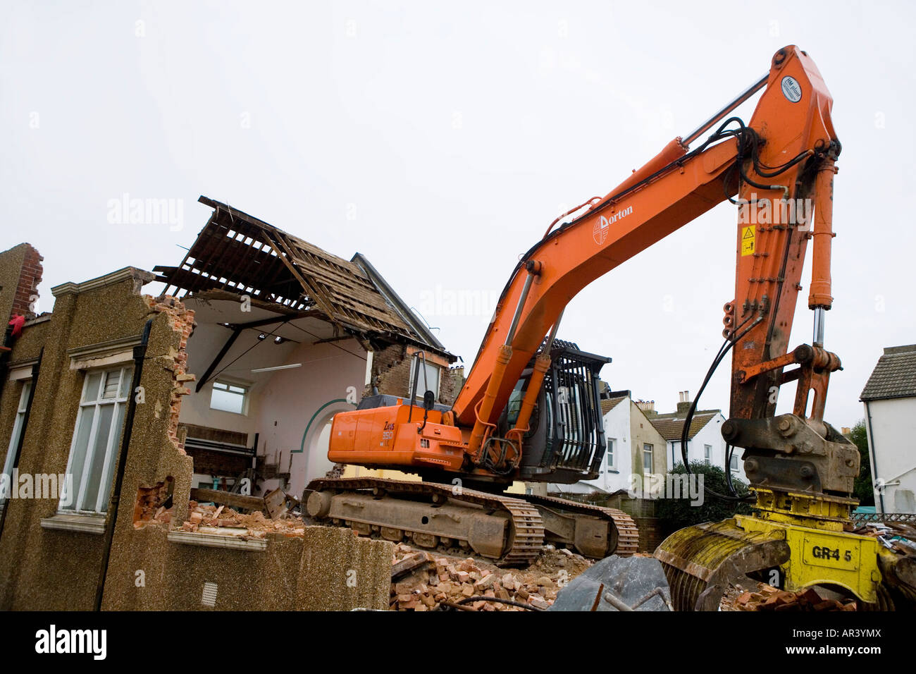 Demolition of a building Stock Photo