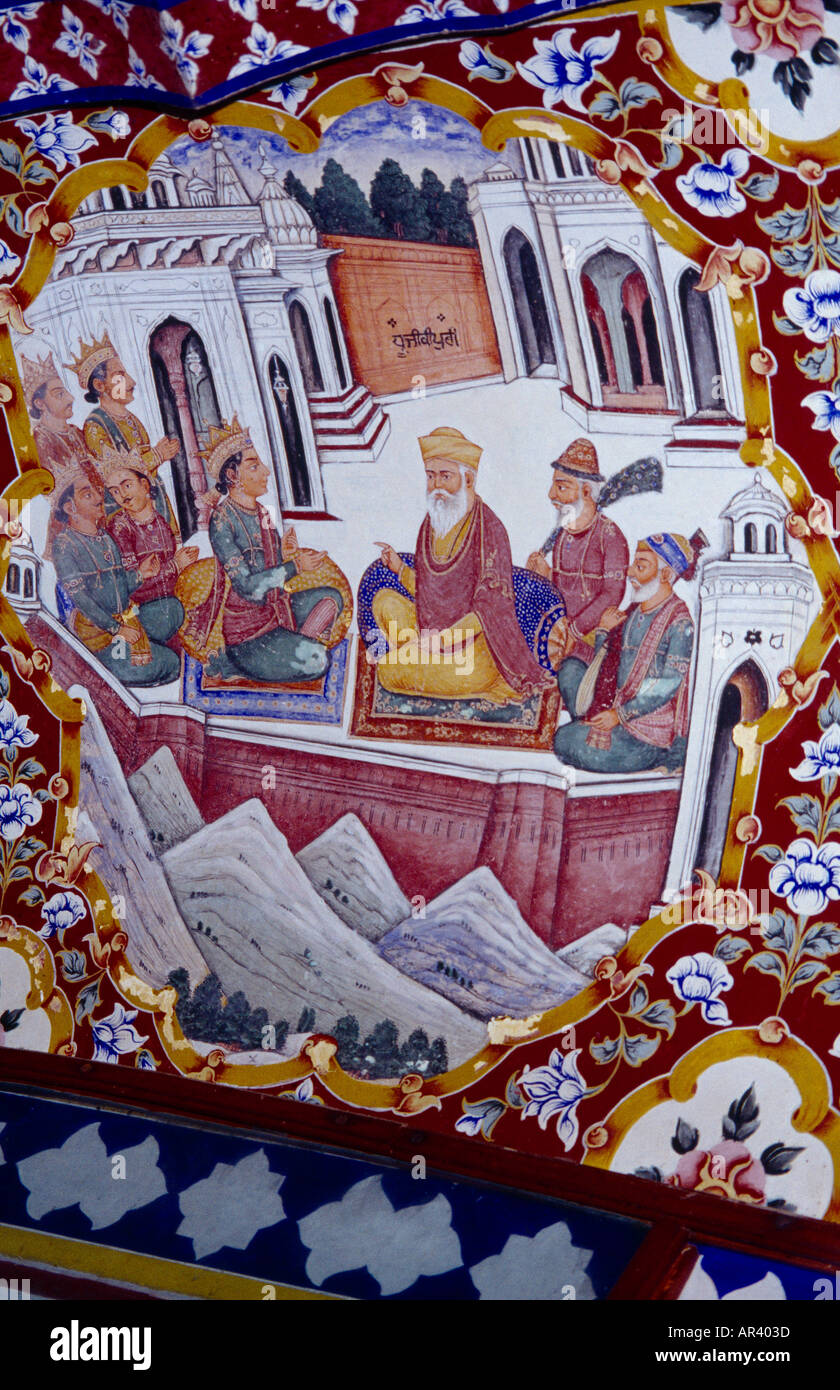 Amritsar India Baba Atol Tower Sikh Fresco 18th Century Guru Nanak Stock Photo