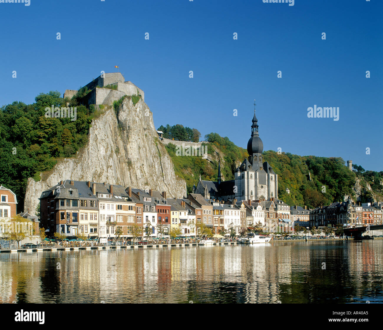 16th C Citadel River Meuse Dinant Belgium Stock Photo