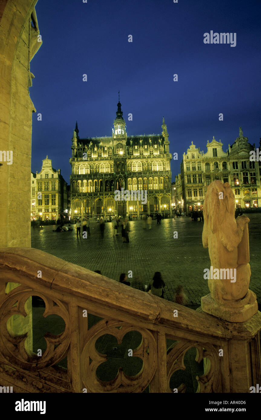 Grand Place Brussels Belgium at night Stock Photo Alamy