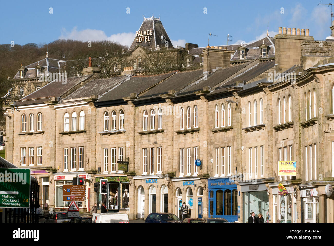 Victorian houses on Terrace Road in Buxton ,"Great Britain Stock Photo