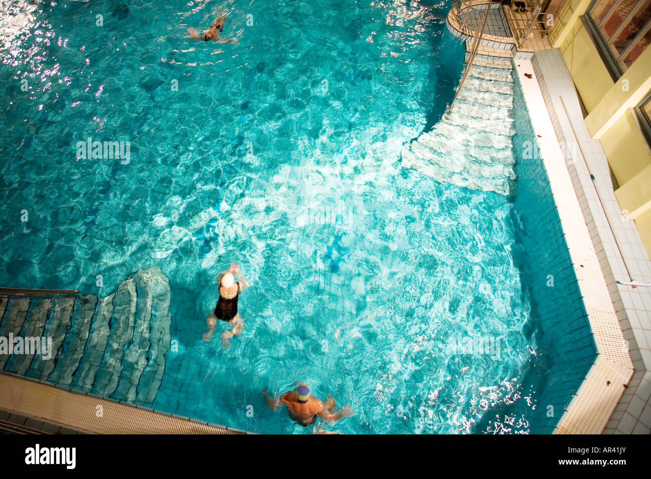 morning swim in the public baths Stock Photo Alamy