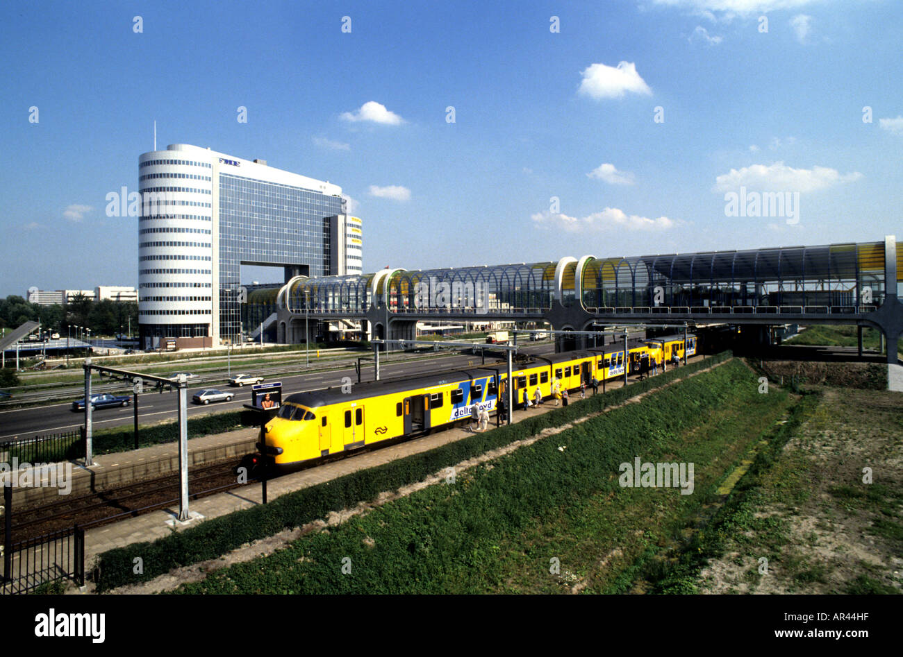 South Holland Zoetermeer train station Rail, Transport, Railroad, Tracks, Train, Tracks, Stock Photo