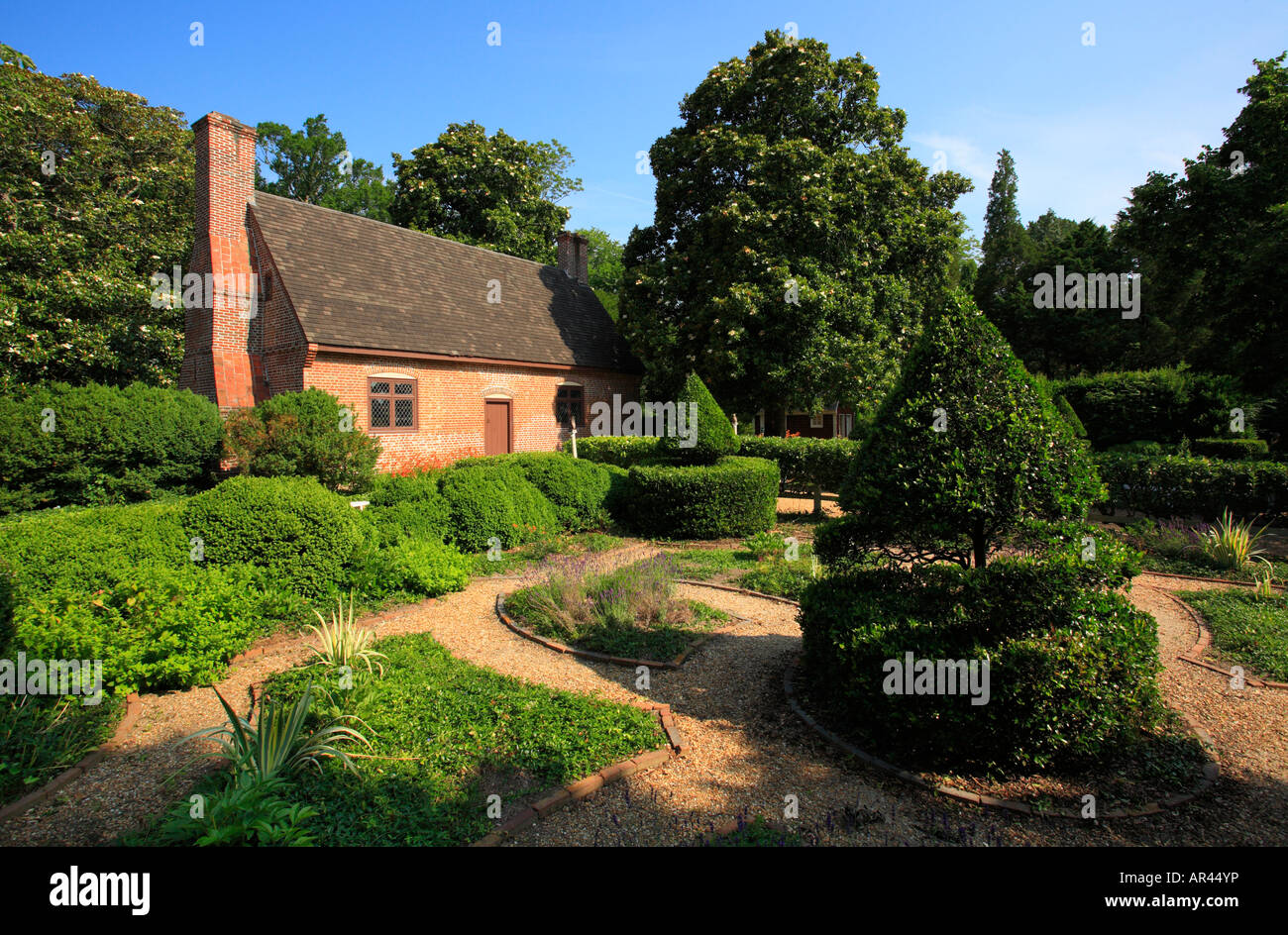 Garden, Adam Thoroughgood House, Virginia Beach, Virginia, USA Stock